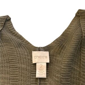 Women’s Chico’s Size 2 Olive Featherweight Cardigan, a style essential!